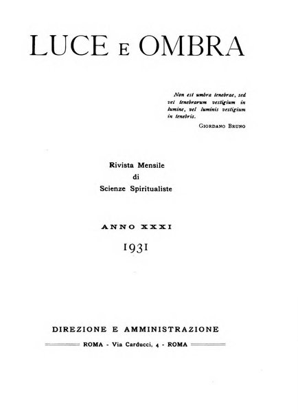 Luce e ombra rivista mensile illustrata di scienze spiritualistiche