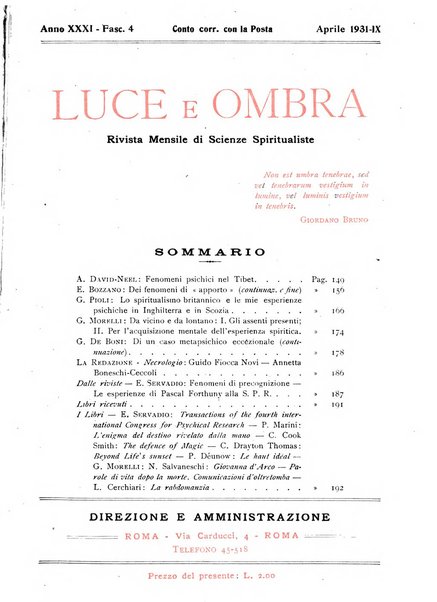 Luce e ombra rivista mensile illustrata di scienze spiritualistiche