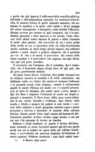 Il maestro degli adulti periodico ad uso delle scuole serali, domenicali e reggimentali del Regno d'Italia