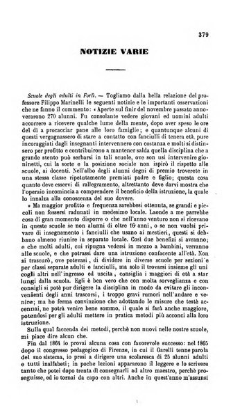 Il maestro degli adulti periodico ad uso delle scuole serali, domenicali e reggimentali del Regno d'Italia