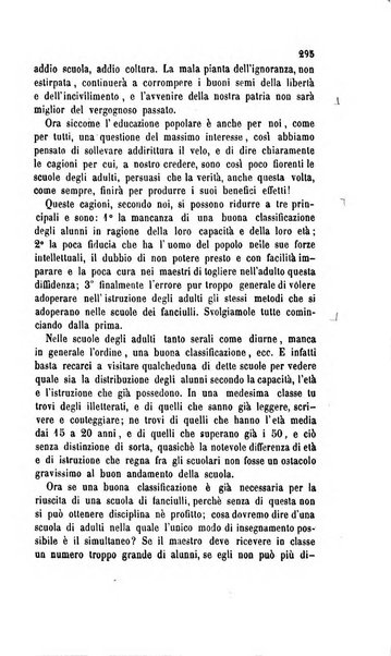 Il maestro degli adulti periodico ad uso delle scuole serali, domenicali e reggimentali del Regno d'Italia