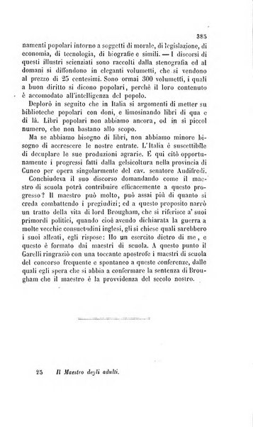 Il maestro degli adulti periodico ad uso delle scuole serali, domenicali e reggimentali del Regno d'Italia