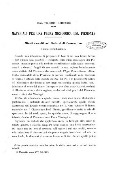 Malpighia rassegna mensuale di botanica