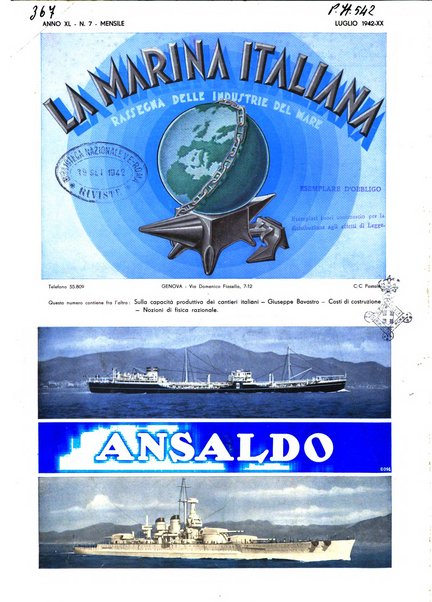 La marina italiana rassegna delle industrie del mare