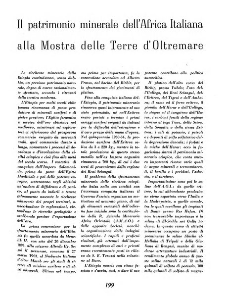 Materie prime d'Italia e dell'Impero rassegna mineraria mensile