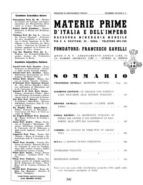 Materie prime d'Italia e dell'Impero rassegna mineraria mensile