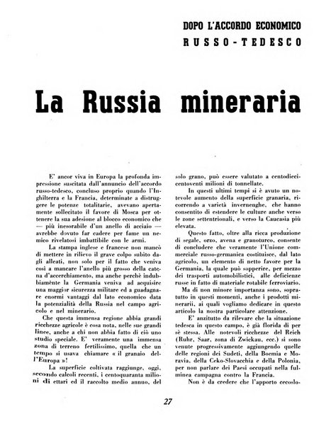 Materie prime d'Italia e dell'Impero rassegna mineraria mensile