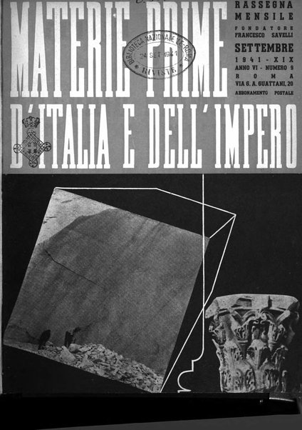 Materie prime d'Italia e dell'Impero rassegna mineraria mensile