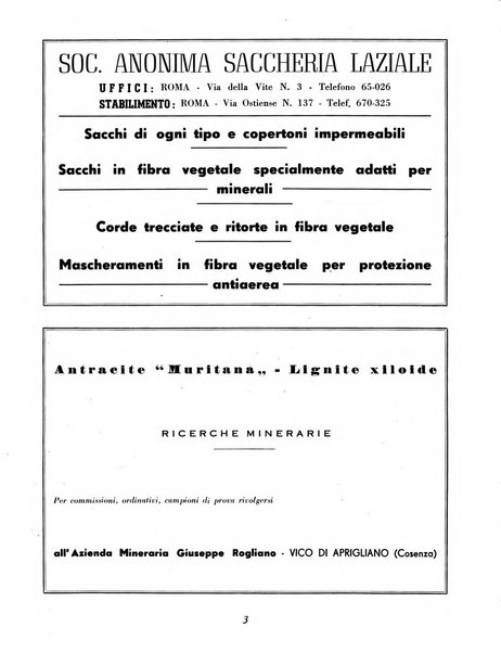 Materie prime d'Italia e dell'Impero rassegna mineraria mensile