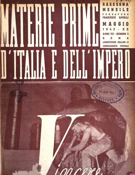 Materie prime d'Italia e dell'Impero rassegna mineraria mensile