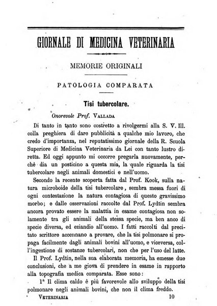 Il medico veterinario giornale teorico-pratico della Regia scuola di medicina veterinaria di Torino