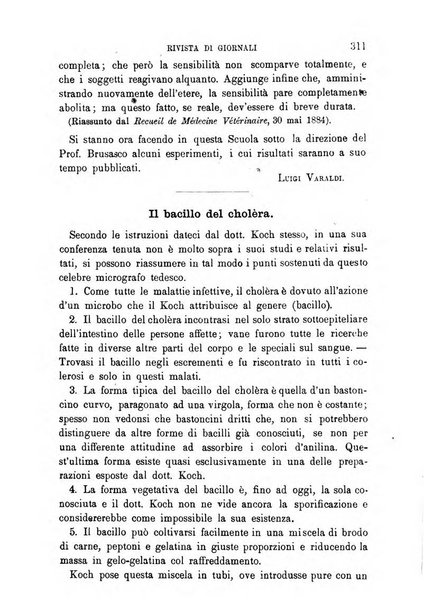 Il medico veterinario giornale teorico-pratico della Regia scuola di medicina veterinaria di Torino