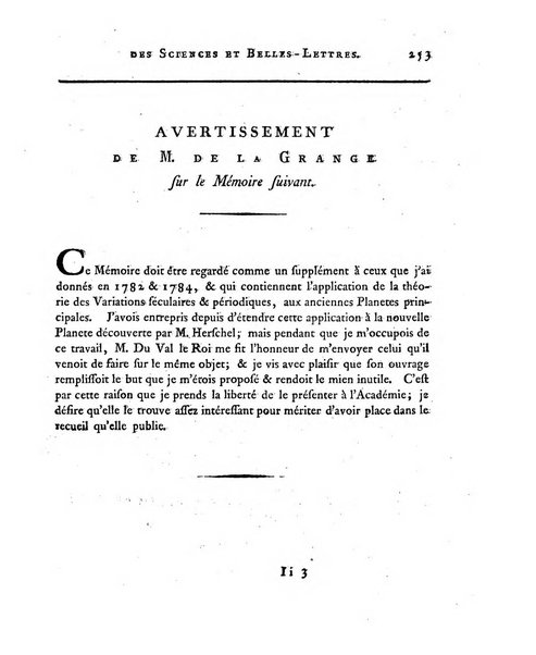 Memoires de l'Academie royale des sciences et belles lettres depuis l'avenement de Frederic Guillaume 2. au throne