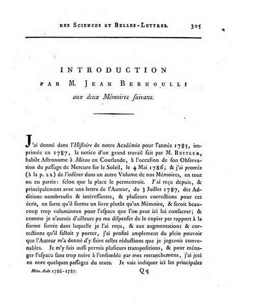 Memoires de l'Academie royale des sciences et belles lettres depuis l'avenement de Frederic Guillaume 2. au throne