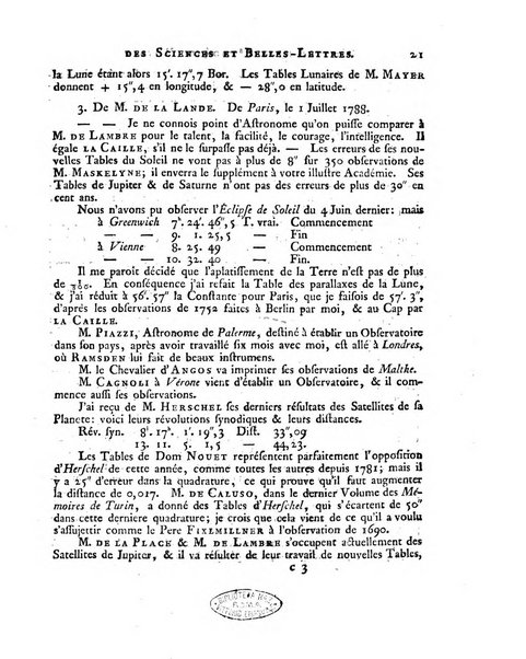 Memoires de l'Academie royale des sciences et belles lettres depuis l'avenement de Frederic Guillaume 2. au throne