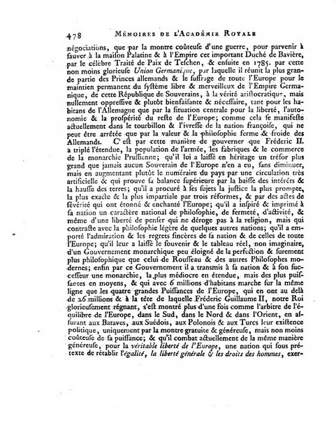 Memoires de l'Academie royale des sciences et belles lettres depuis l'avenement de Frederic Guillaume 2. au throne