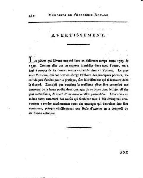 Memoires de l'Academie royale des sciences et belles lettres depuis l'avenement de Frederic Guillaume 2. au throne