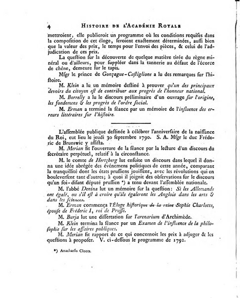 Memoires de l'Academie royale des sciences et belles lettres depuis l'avenement de Frederic Guillaume 2. au throne