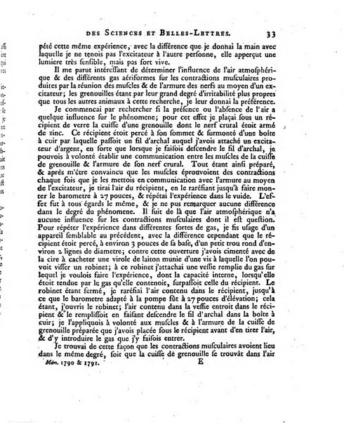 Memoires de l'Academie royale des sciences et belles lettres depuis l'avenement de Frederic Guillaume 2. au throne