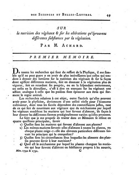 Memoires de l'Academie royale des sciences et belles lettres depuis l'avenement de Frederic Guillaume 2. au throne