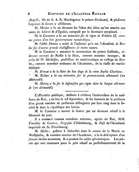 Memoires de l'Academie royale des sciences et belles lettres depuis l'avenement de Frederic Guillaume 2. au throne