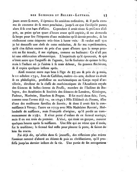 Memoires de l'Academie royale des sciences et belles lettres depuis l'avenement de Frederic Guillaume 2. au throne