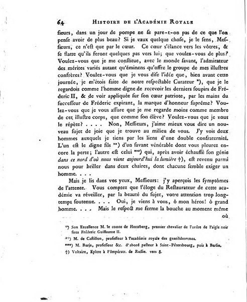 Memoires de l'Academie royale des sciences et belles lettres depuis l'avenement de Frederic Guillaume 2. au throne