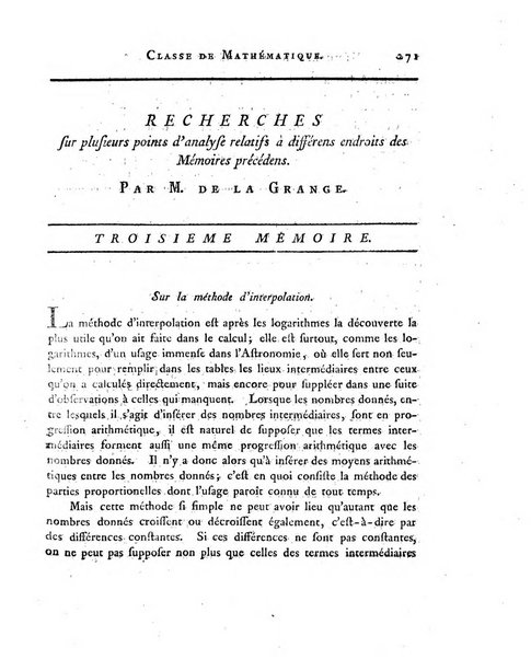 Memoires de l'Academie royale des sciences et belles lettres depuis l'avenement de Frederic Guillaume 2. au throne