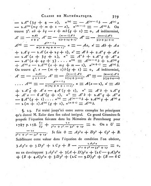 Memoires de l'Academie royale des sciences et belles lettres depuis l'avenement de Frederic Guillaume 2. au throne