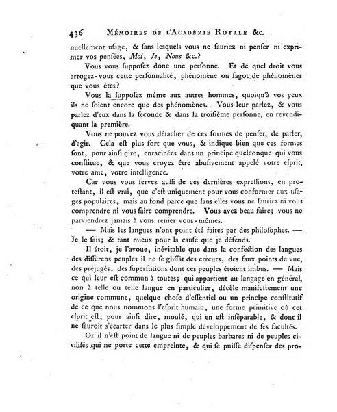 Memoires de l'Academie royale des sciences et belles lettres depuis l'avenement de Frederic Guillaume 2. au throne