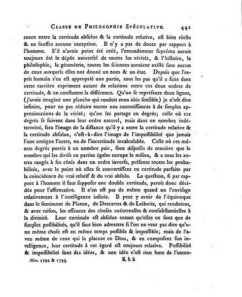 Memoires de l'Academie royale des sciences et belles lettres depuis l'avenement de Frederic Guillaume 2. au throne