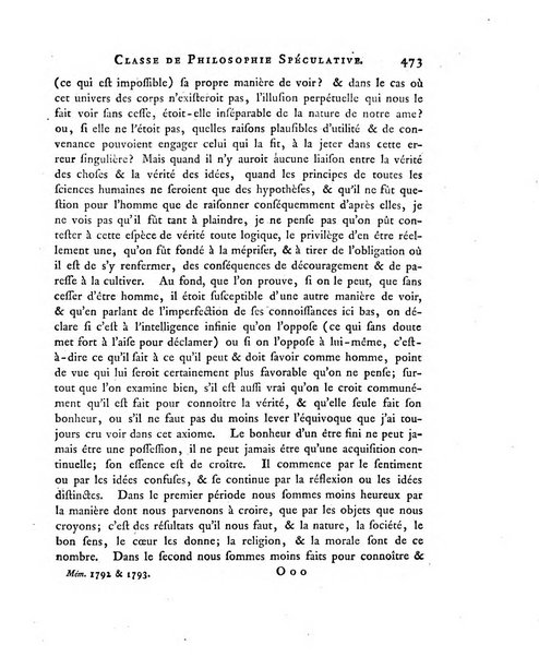 Memoires de l'Academie royale des sciences et belles lettres depuis l'avenement de Frederic Guillaume 2. au throne