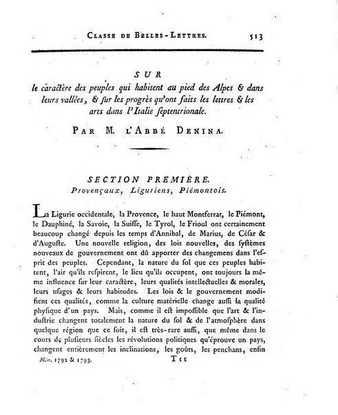 Memoires de l'Academie royale des sciences et belles lettres depuis l'avenement de Frederic Guillaume 2. au throne