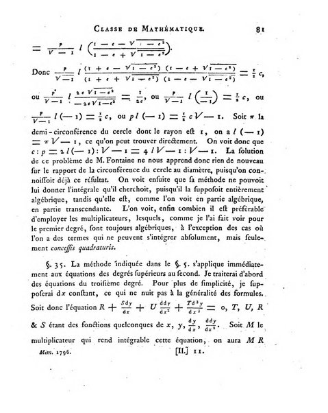 Memoires de l'Academie royale des sciences et belles lettres depuis l'avenement de Frederic Guillaume 2. au throne