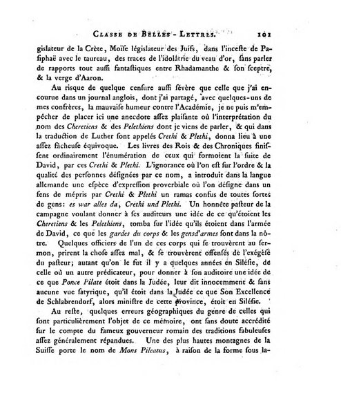 Memoires de l'Academie royale des sciences et belles lettres depuis l'avenement de Frederic Guillaume 2. au throne