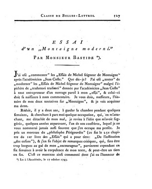 Memoires de l'Academie royale des sciences et belles lettres depuis l'avenement de Frederic Guillaume 2. au throne