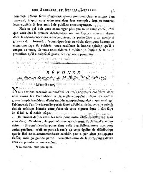 Memoires de l'Academie royale des sciences et belles lettres depuis l'avenement de Frederic Guillaume 2. au throne