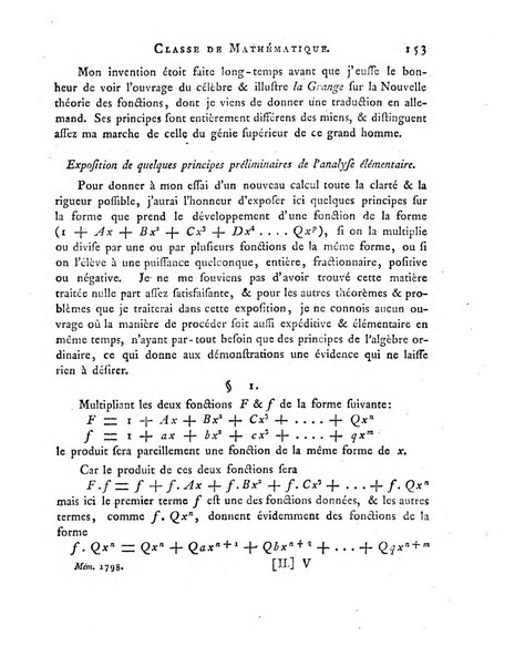 Memoires de l'Academie royale des sciences et belles lettres depuis l'avenement de Frederic Guillaume 2. au throne