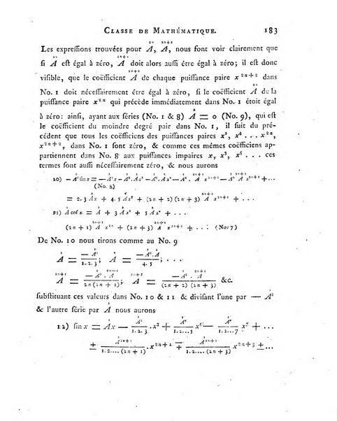 Memoires de l'Academie royale des sciences et belles lettres depuis l'avenement de Frederic Guillaume 2. au throne