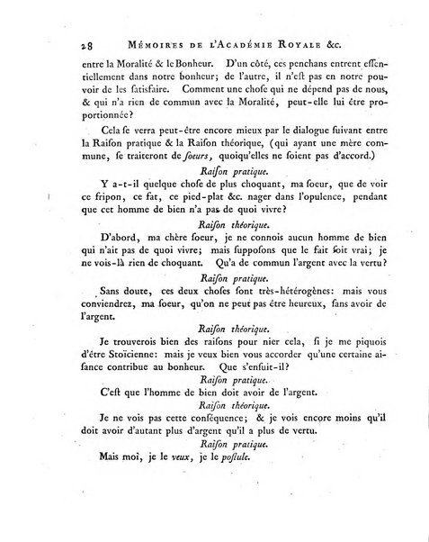 Memoires de l'Academie royale des sciences et belles lettres depuis l'avenement de Frederic Guillaume 2. au throne