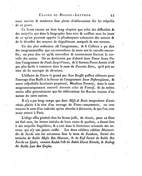 Memoires de l'Academie royale des sciences et belles lettres depuis l'avenement de Frederic Guillaume 2. au throne