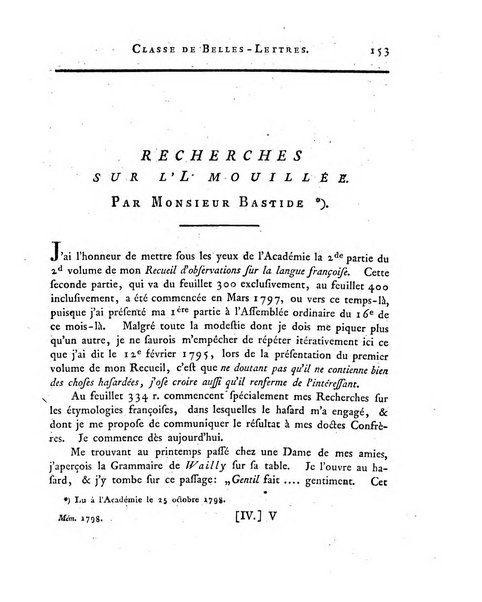 Memoires de l'Academie royale des sciences et belles lettres depuis l'avenement de Frederic Guillaume 2. au throne