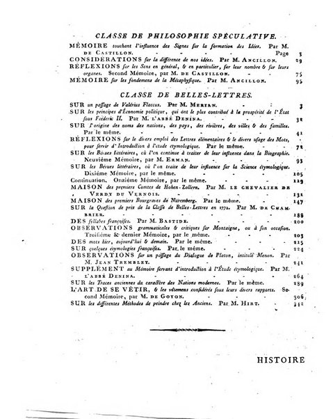 Memoires de l'Academie royale des sciences et belles lettres depuis l'avenement de Frederic Guillaume 2. au throne