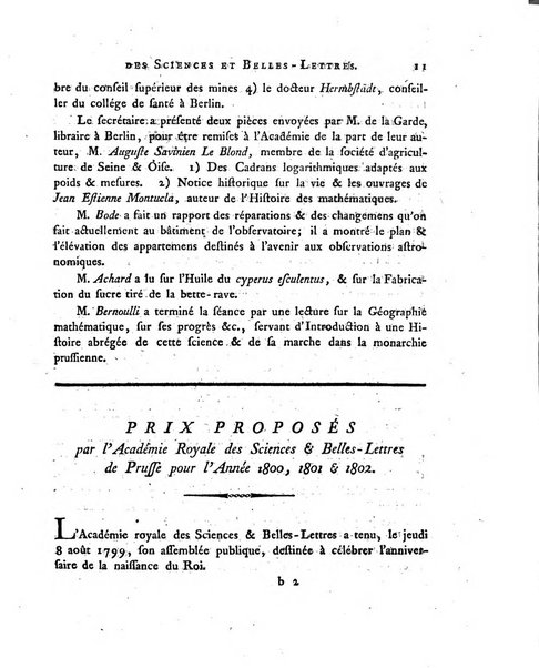 Memoires de l'Academie royale des sciences et belles lettres depuis l'avenement de Frederic Guillaume 2. au throne