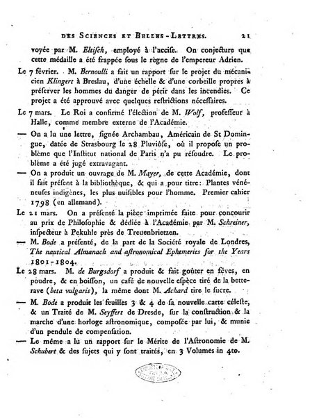 Memoires de l'Academie royale des sciences et belles lettres depuis l'avenement de Frederic Guillaume 2. au throne