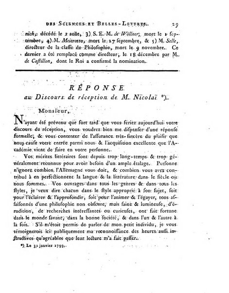 Memoires de l'Academie royale des sciences et belles lettres depuis l'avenement de Frederic Guillaume 2. au throne