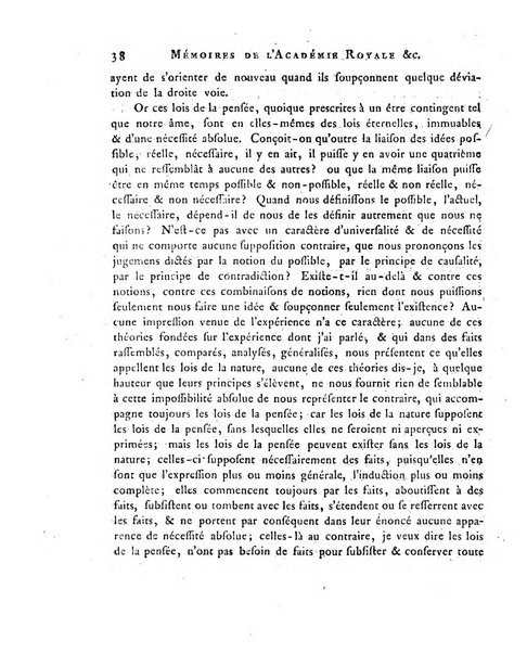 Memoires de l'Academie royale des sciences et belles lettres depuis l'avenement de Frederic Guillaume 2. au throne