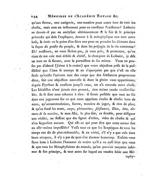 Memoires de l'Academie royale des sciences et belles lettres depuis l'avenement de Frederic Guillaume 2. au throne