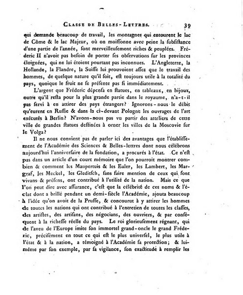 Memoires de l'Academie royale des sciences et belles lettres depuis l'avenement de Frederic Guillaume 2. au throne