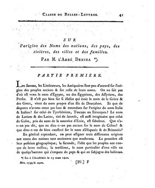 Memoires de l'Academie royale des sciences et belles lettres depuis l'avenement de Frederic Guillaume 2. au throne